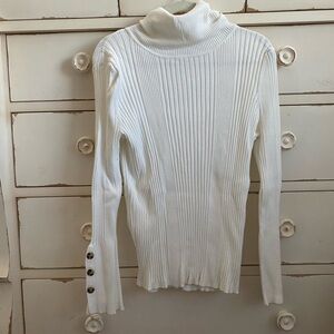 Time and Tru Ivory Ribbed Turtleneck